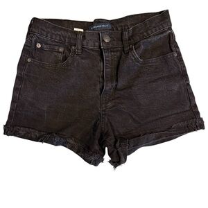 Aeropostale Women's Mom Short, Black Wash Denim, Size 8
